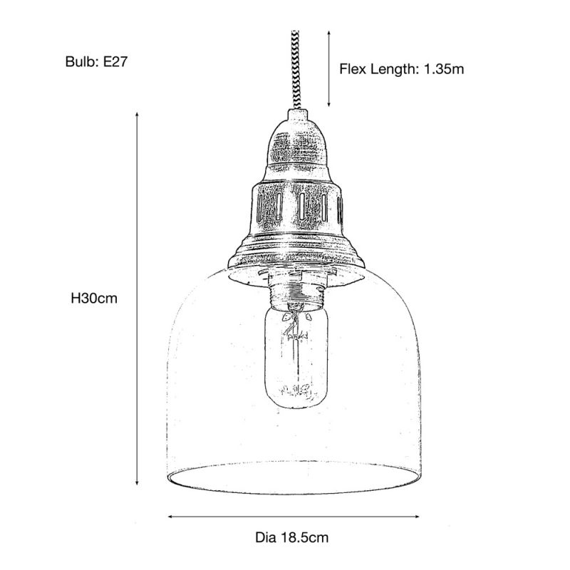 Culinary Concepts Whitechapel Pendant Light - Dull Chrome