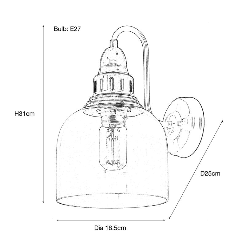 culinary concepts Whitechapel Wall Mounted Light - Burnished Copper Finish