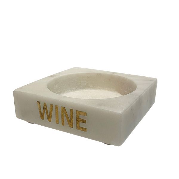 culinary concepts Wine Marble Bottle Holder with brass inlay