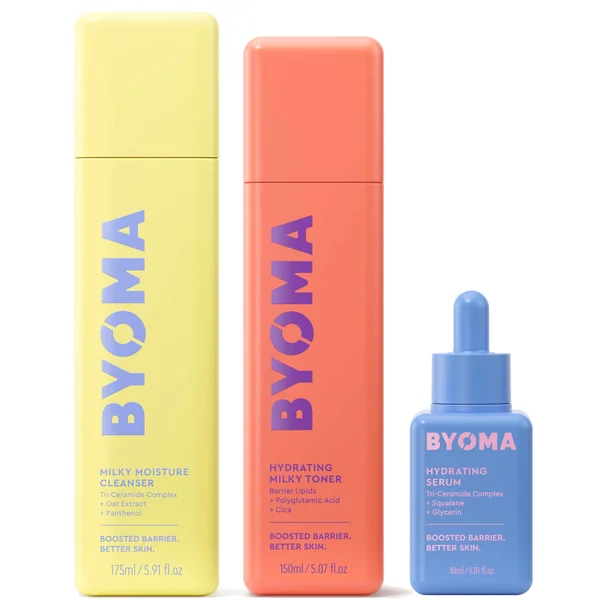 cult BYOMA Milky Moisture Cleanser 175ml Hydrating Milky Toner 150ml and Hydrating Serum 30ml Bundle