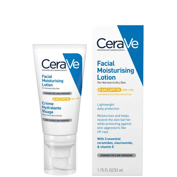 cult CeraVe AM Facial Moisturising Lotion SPF50 for Normal to Dry Skin 52ml