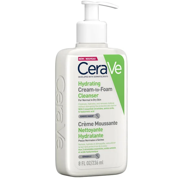Cult CeraVe Hydrating Cream-to-Foam Cleanser With Amino Acids For Normal To Dry Skin 236ml