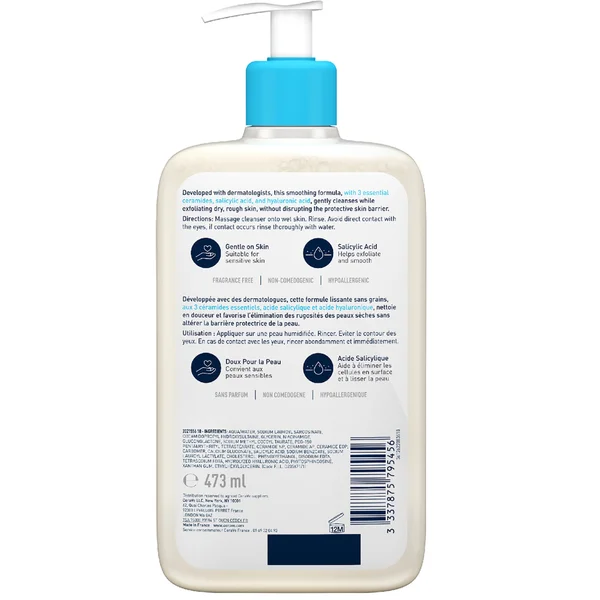 Cult CeraVe SA Smoothing Cleanser With Salicylic Acid For Dry Rough & Bumpy Skin 473ml