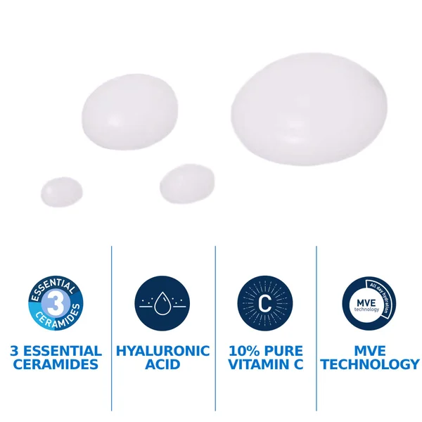 Cult CeraVe Skin Renewing 10% Pure Vitamin C Serum With Ceramides For Brighter & Smoother Skin 30ml