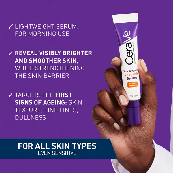 Cult CeraVe Skin Renewing 10% Pure Vitamin C Serum With Ceramides For Brighter & Smoother Skin 30ml