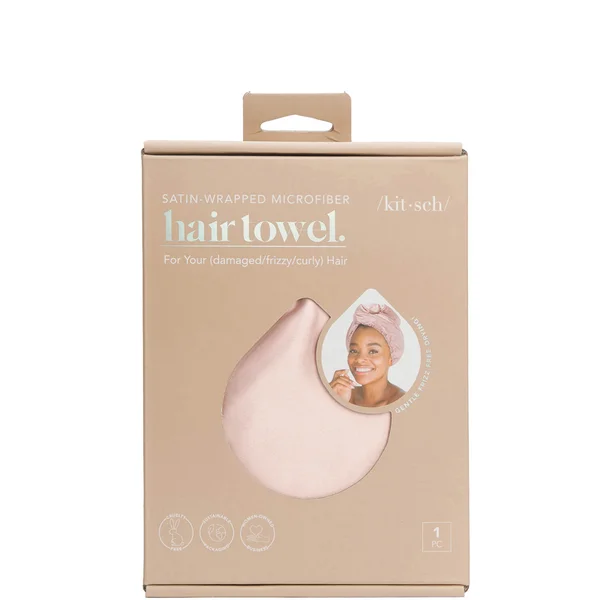 Cult Kitsch Satin Wrapped Hair Towel - Blush