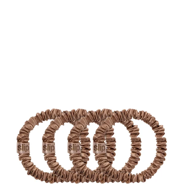 Cult Slip Pure Silk Skinny Scrunchies - Light Brown
