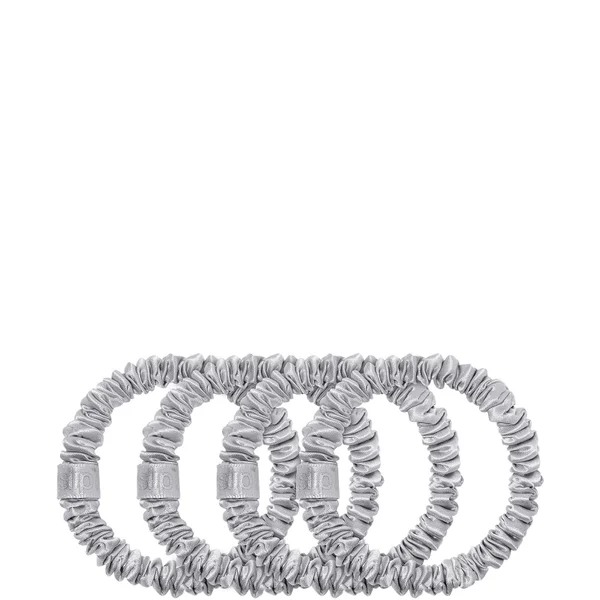 Cult Slip Pure Silk Skinny Scrunchies - Silver