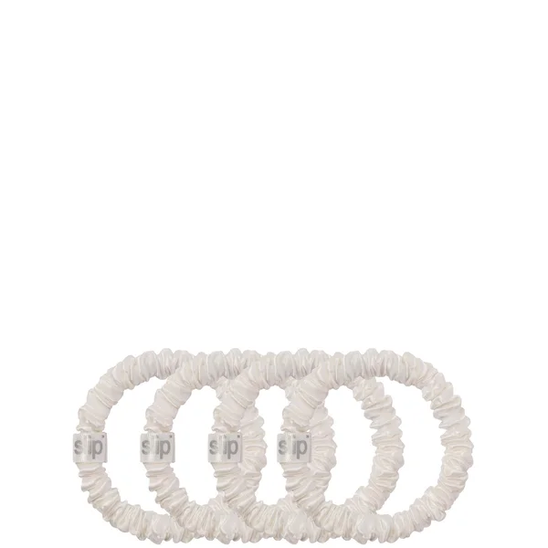 Cult Slip Pure Silk Skinny Scrunchies - White