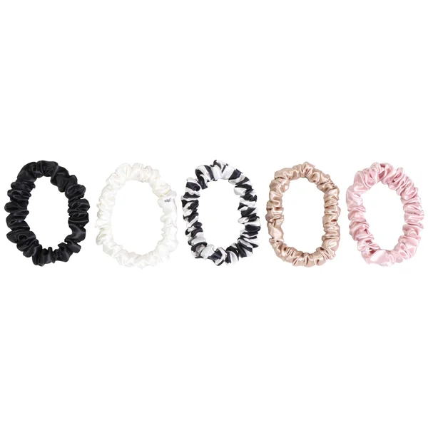 Cult Slip Silk Midi Scrunchies - Multi (Pack Of 5)