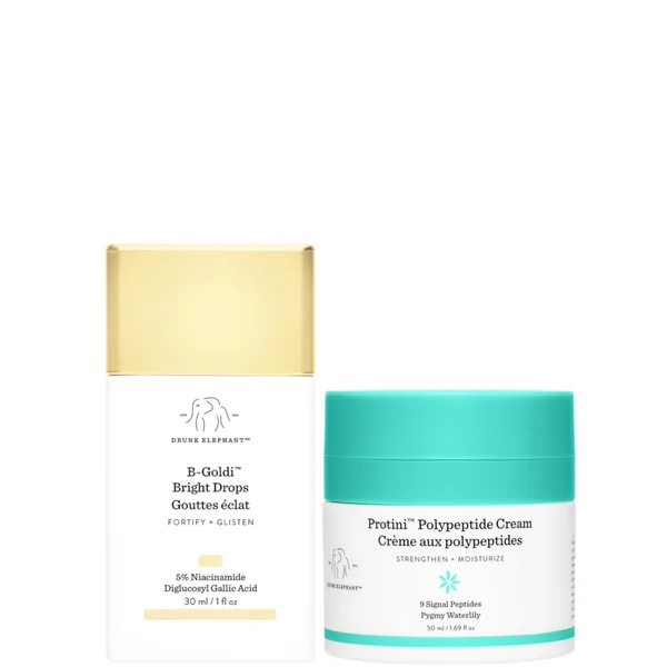 cult Drunk Elephant Protini Polypeptide Cream 50ml and Drunk Elephant B-Goldi Bright Drops 30ml Duo