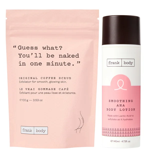 cult Frank Body Body Scrub and Soothing AHA Body Lotion Bundle