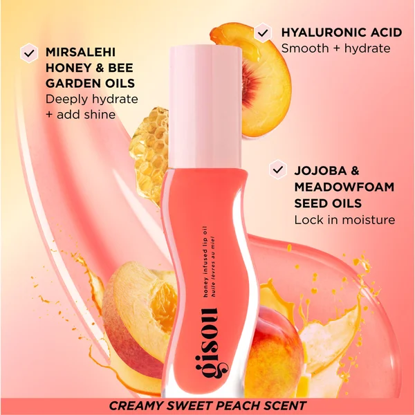 Cult Gisou Honey Infused Lip Oil 8ml - Bee-llini Peach