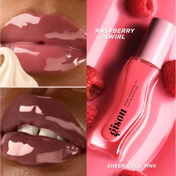 Cult Gisou Honey Infused Lip Oil 8ml - Raspberry Swirl