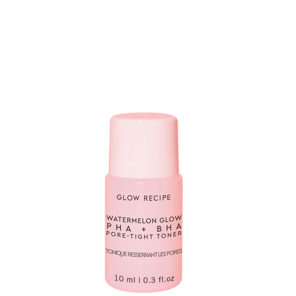 Cult Glow Recipe Bestsellers Travel Trio: Watermelon Toner Dew Drops And Plum Cream In Pink Mesh Pouch