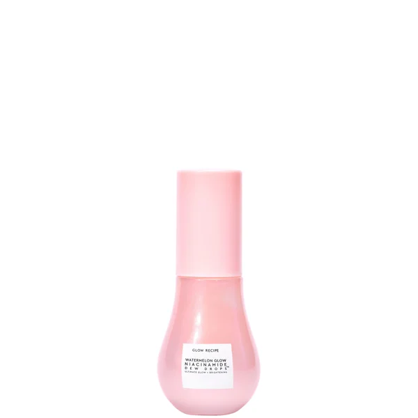 Cult Glow Recipe Bestsellers Travel Trio: Watermelon Toner Dew Drops And Plum Cream In Pink Mesh Pouch
