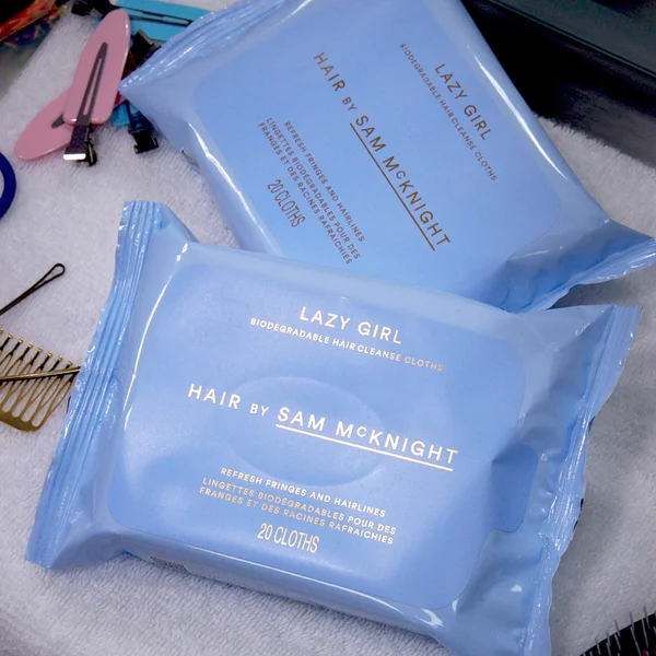Cult Hair By Sam McKnight Lazy Girl Biodegradable Hair Cleanse Cloths (20 Wipes)