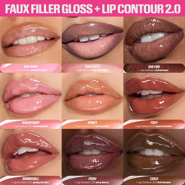 Cult Huda Beauty Faux Filler Extra Shine Lip Gloss 3.9ml (Various Shades)