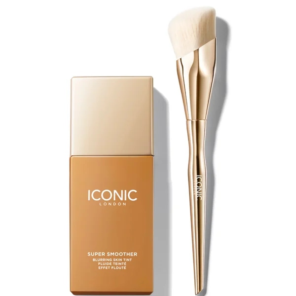 cult ICONIC London Super Smoother Blurring Skin Tint (Various Shades) and Complexion Brush Bundle