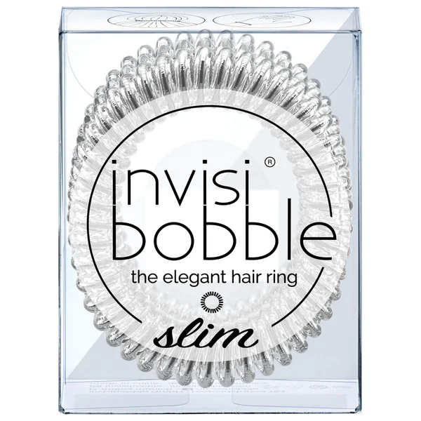 Cult Invisibobble Slim Elegant Hair Ties - Chrome (Pack Of 3)