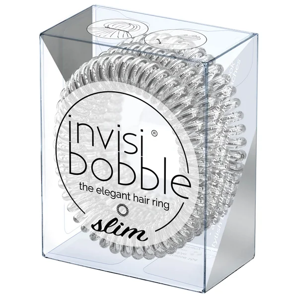Cult Invisibobble Slim Elegant Hair Ties - Chrome (Pack Of 3)