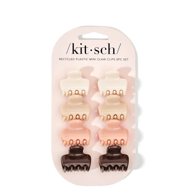 cult Kitsch Mini Puffy Rosewood Claw Clips 8 Piece Set