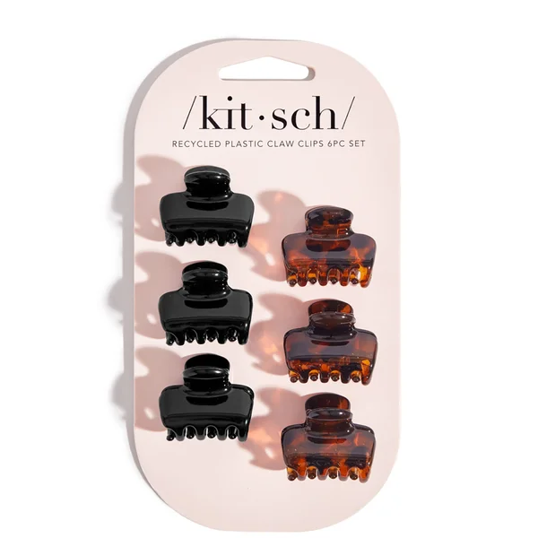 cult Kitsch Recycled Plastic Mini Puffy Claw Clips 6pc Set