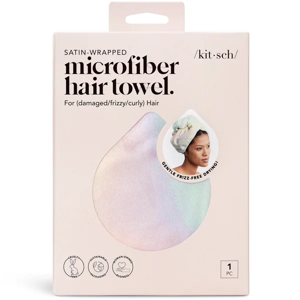 Cult Kitsch Satin-Wrapped Microfiber Hair Towel - Aura