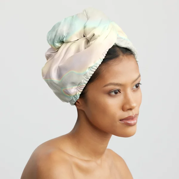 Cult Kitsch Satin-Wrapped Microfiber Hair Towel - Aura