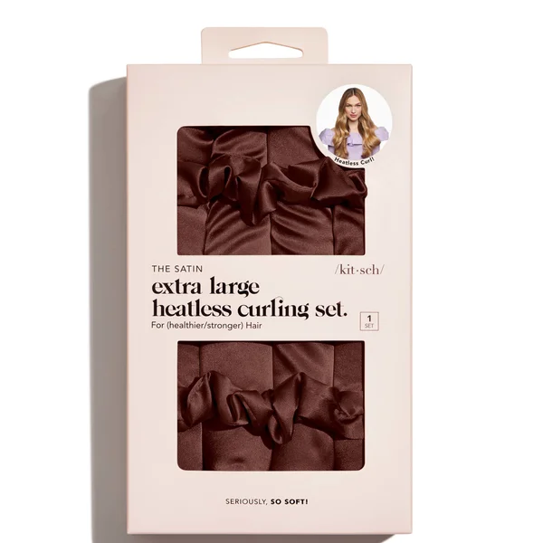 cult Kitsch XL Satin Heatless Curling Set - Chocolate