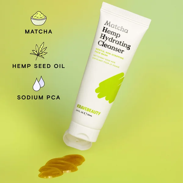 Cult KraveBeauty Mini Matcha Hemp Hydrating Cleanser 30ml