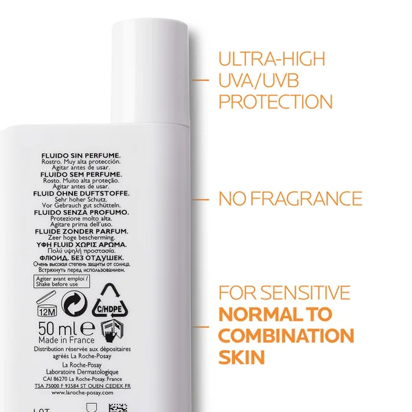 Cult La Roche-Posay Anthelios UVMune 400 Invisible Fluid Non-Perfumed Suncream SPF50+ 50ml