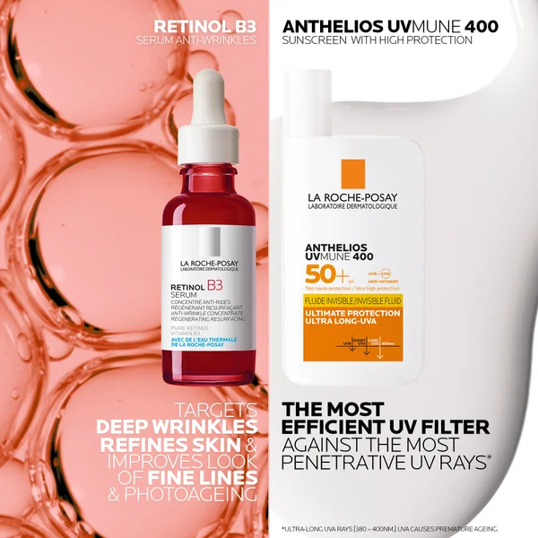 Cult La Roche-Posay Anti-Wrinkle Correct + Protect Duo Set: Retinol Serum And SPF50+