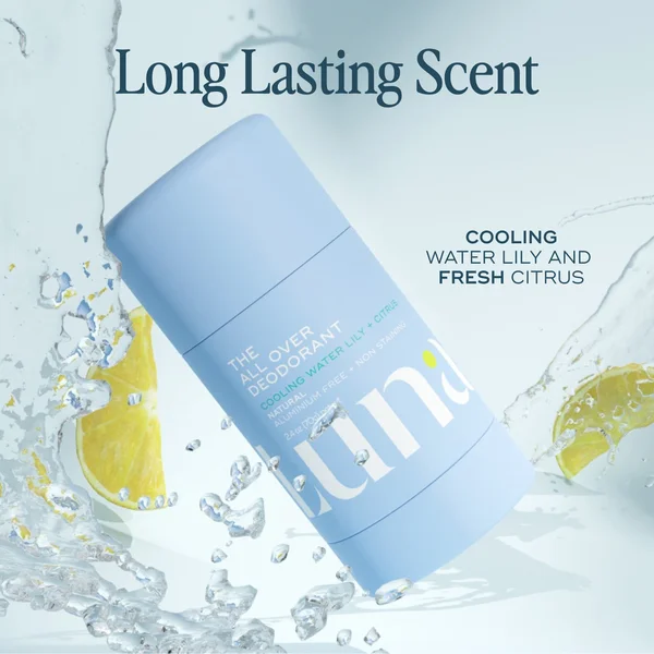 Cult Luna Daily The All Over Deodorant™- Extra-strength Natural Non-Staining Body Deodorant Stick- Cooling