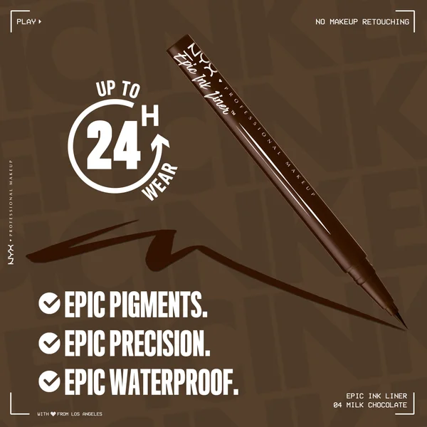 Cult NYX Professional Make Epic Ink Liner Waterproof Liquid Eyeliner Pen - Milk Chocolate