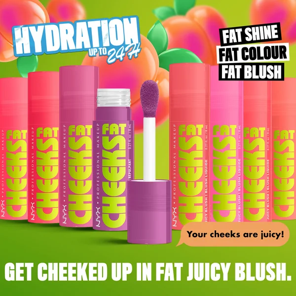 Cult NYX Professional Makeup Fat Cheeks Juicy Blush Liquid Blush Up To 12H Wear Product Does Not Fade (various Shades) 8ml