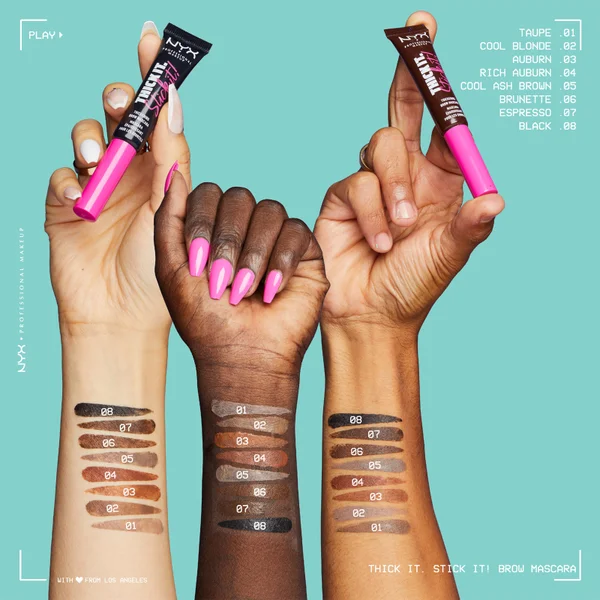 Cult NYX Professional Makeup Thick It. Stick It Brow Mascara (Various Shades)