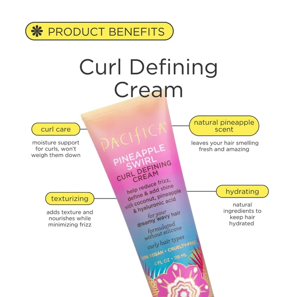 Cult Pacifica Pineapple Swirl Curl Defining Cream 118ml