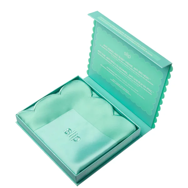 Cult Slip Pure Silk Queen Pillowcase With Scalloped Edge - Turquoise