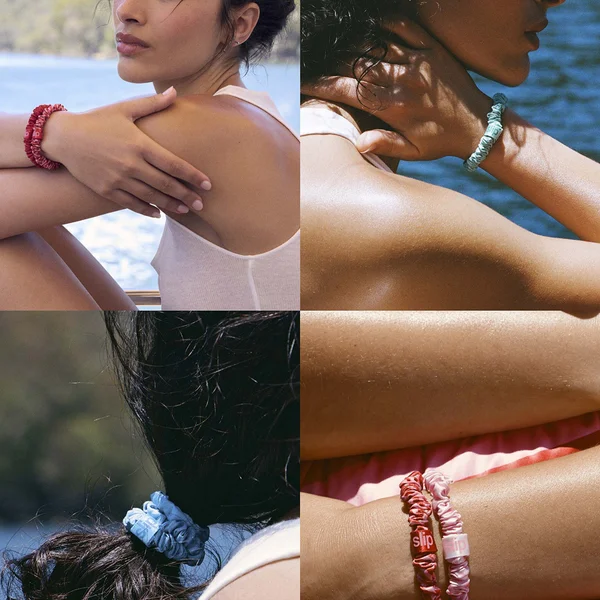 Cult Slip Skinny Scrunchies And Complimentary Pouch - High Tide