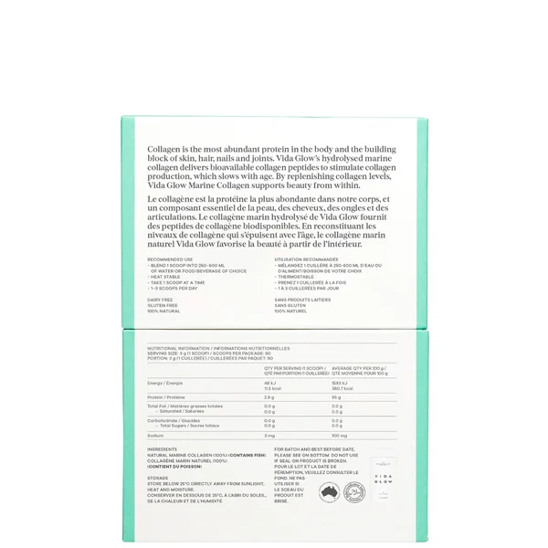 Cult Vida Glow Natural Marine Collagen 3 Months Supply 270g