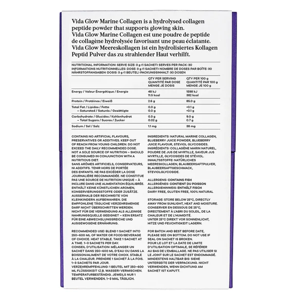 Cult Vida Glow Natural Marine Collagen Sachets - Blueberry