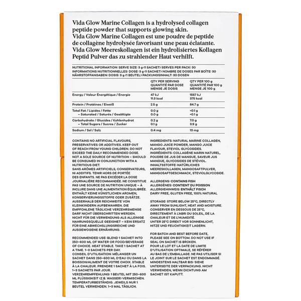 Cult Vida Glow Natural Marine Collagen Sachets - Mango