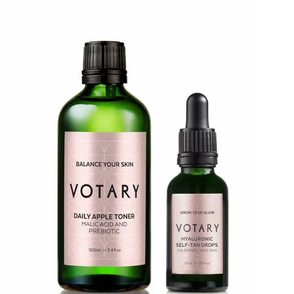 cult Votary Daily Apple Toner 100ml and Hyaluronic Self-Tan Drops 30ml Bundle