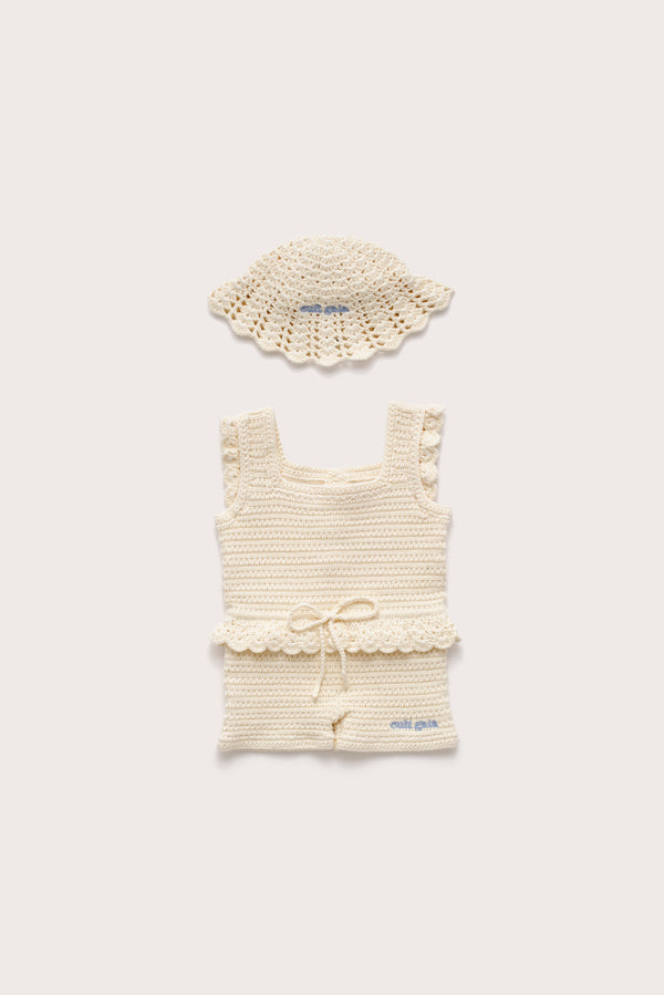 cult gaia BABY CATALINA JUMPSUIT SET KIDS Off White
