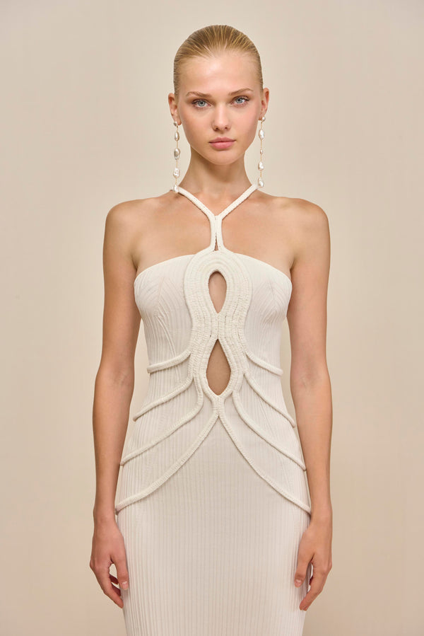 Cult Gaia AVERY KNIT DRESS KNITWEAR Off White