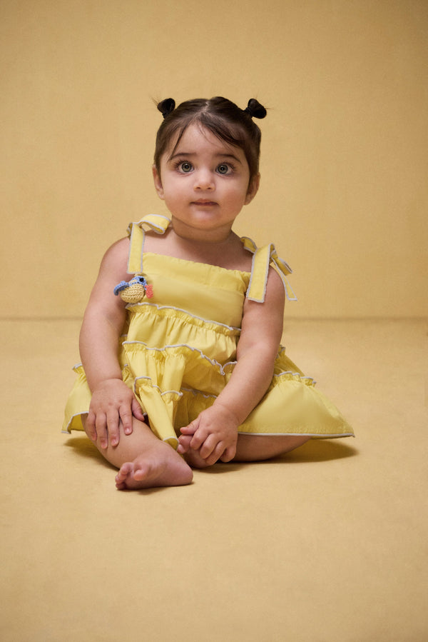 Cult Gaia BABY LEILAH DRESS & BLOOMER KIDS Daffodil