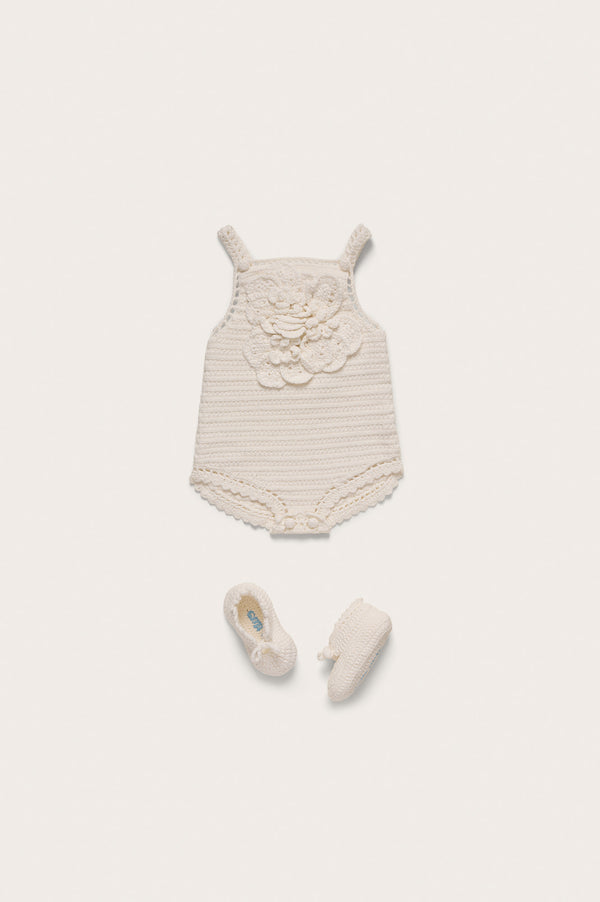 cult gaia BABY SHAH JUMPSUIT SET KIDS Off White