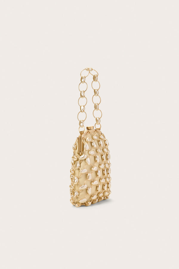 Cult Gaia BRIELLE WRISTLET BAGS Champagne Pearl