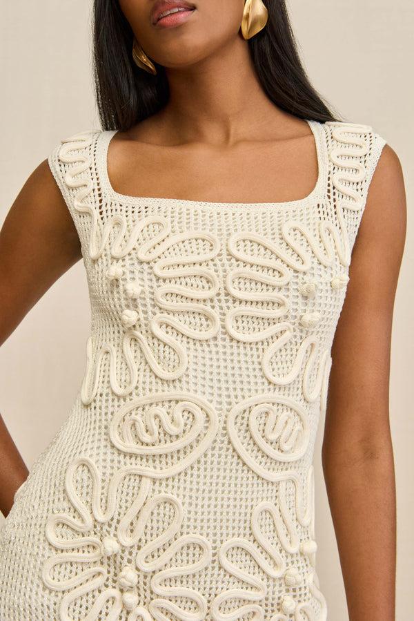cult gaia CHIMI KNIT DRESS KNITWEAR Off White